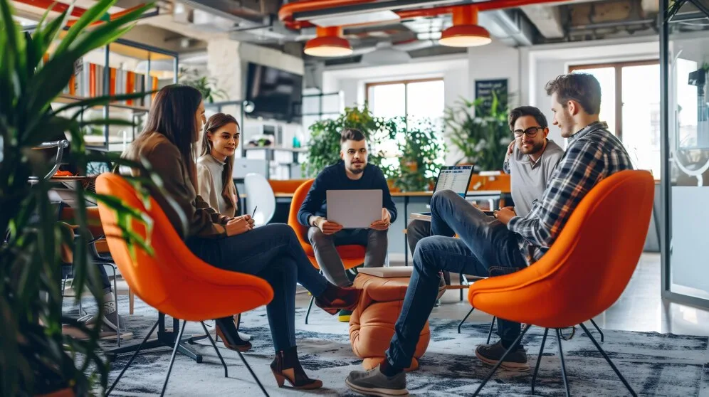 Cremencing Solutions team discussing SAP software strategies in a collaborative office environment
