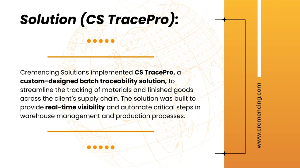 CS TracePro: Custom batch traceability solution for real-time tracking and automation.

