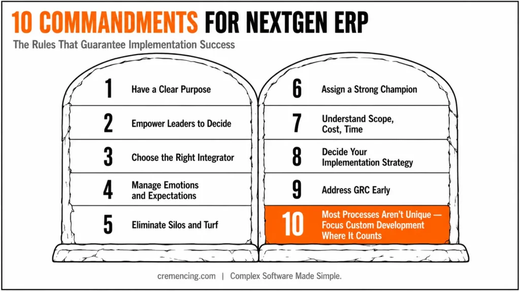 Ten commandments for nextgen ERP.