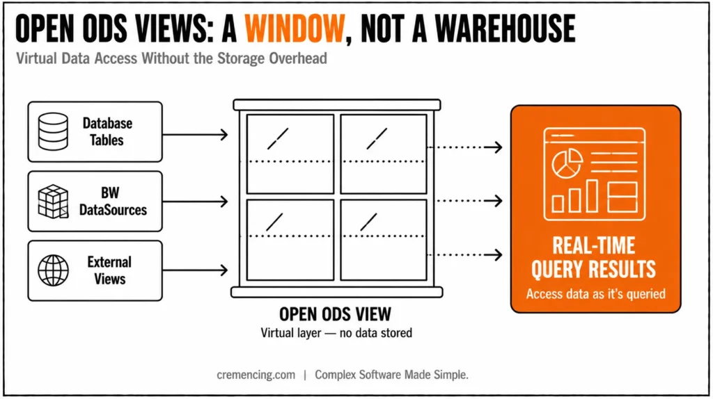 Open ODS views virtual data access layer