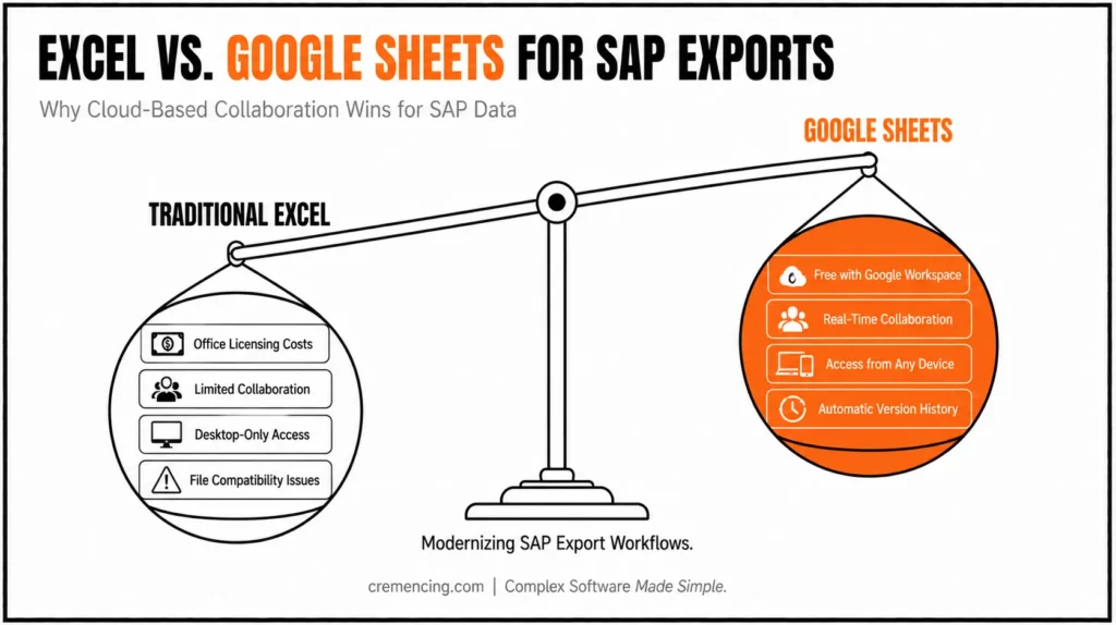 Excel versus Google Sheets comparison.