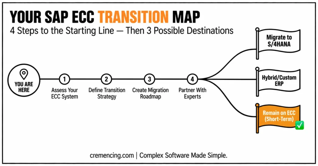 Four steps for SAP transition map.