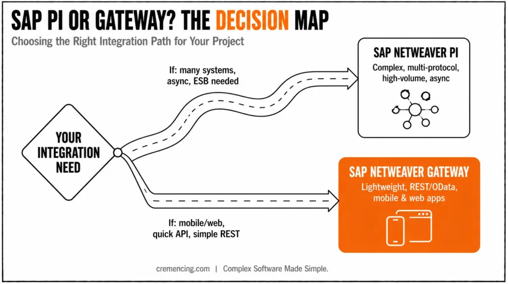 SAP PI or Gateway decision map.