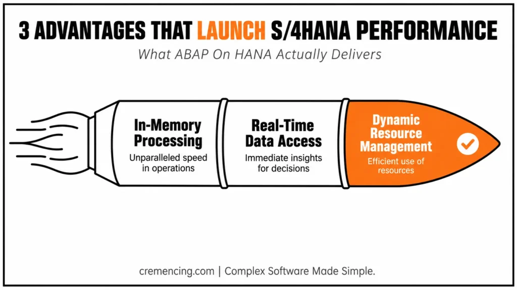 Three S/4HANA performance advantages.