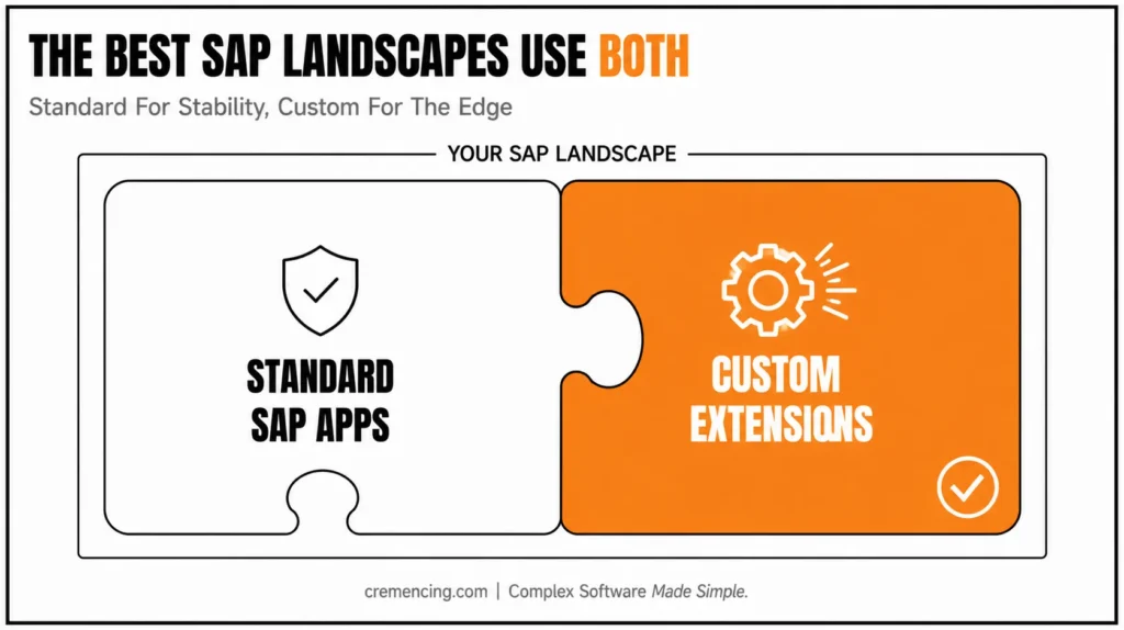 Combining standard and custom SAP.