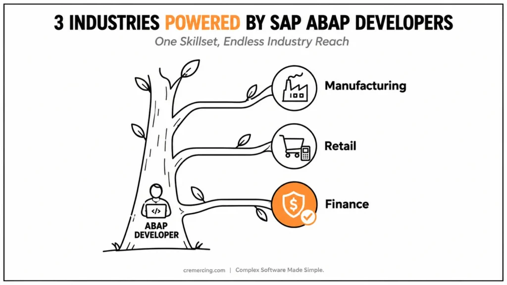 Three industries powered by ABAP.