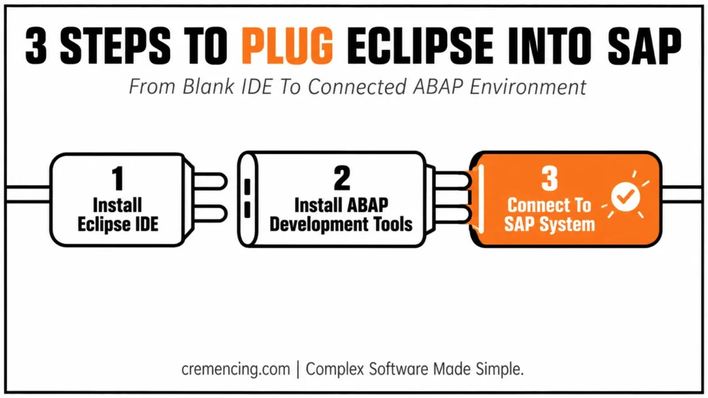 Three steps connecting Eclipse.