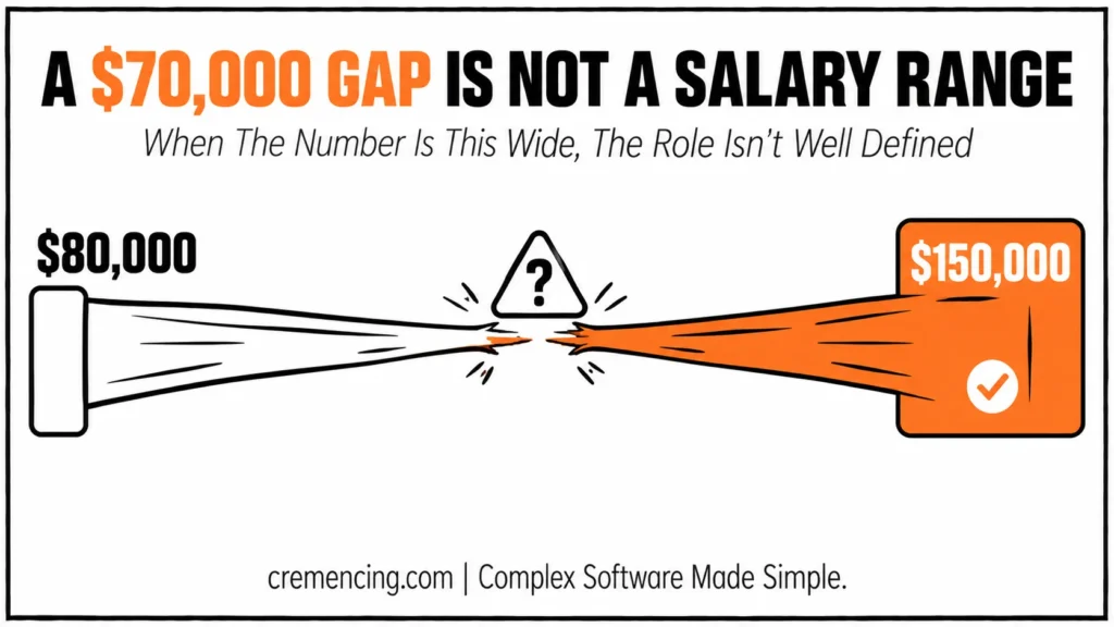 Wide salary gap warning indicator.