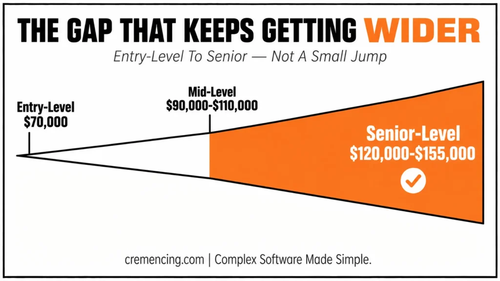 SAP salary gap by experience.