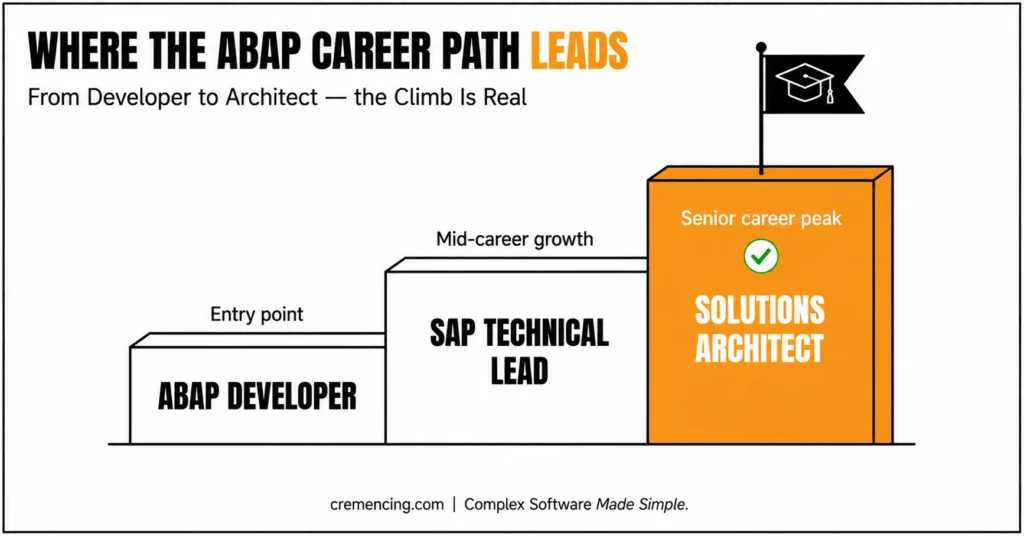 ABAP career growth path tiers.