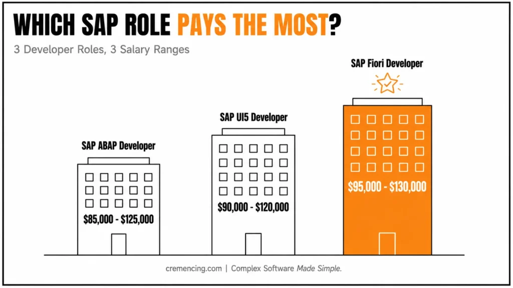 SAP developer role salaries.
