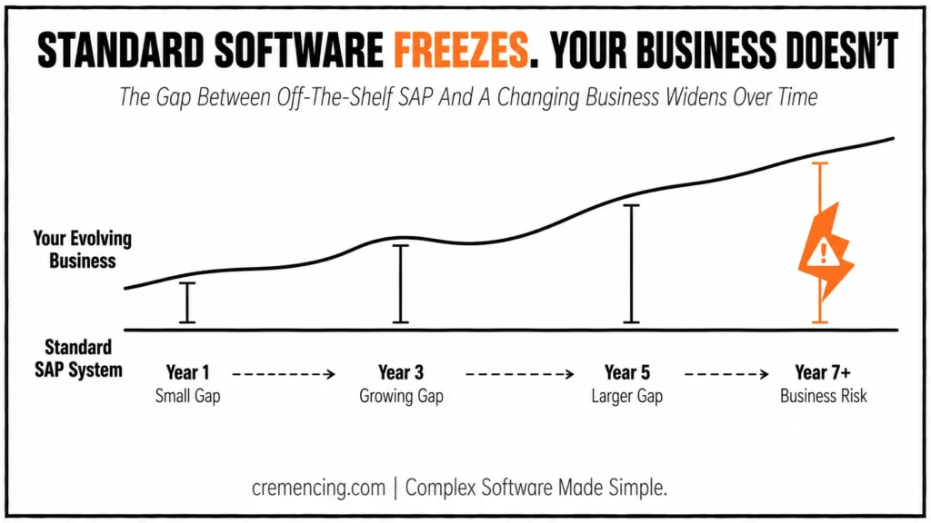 Standard software freezes business gap.