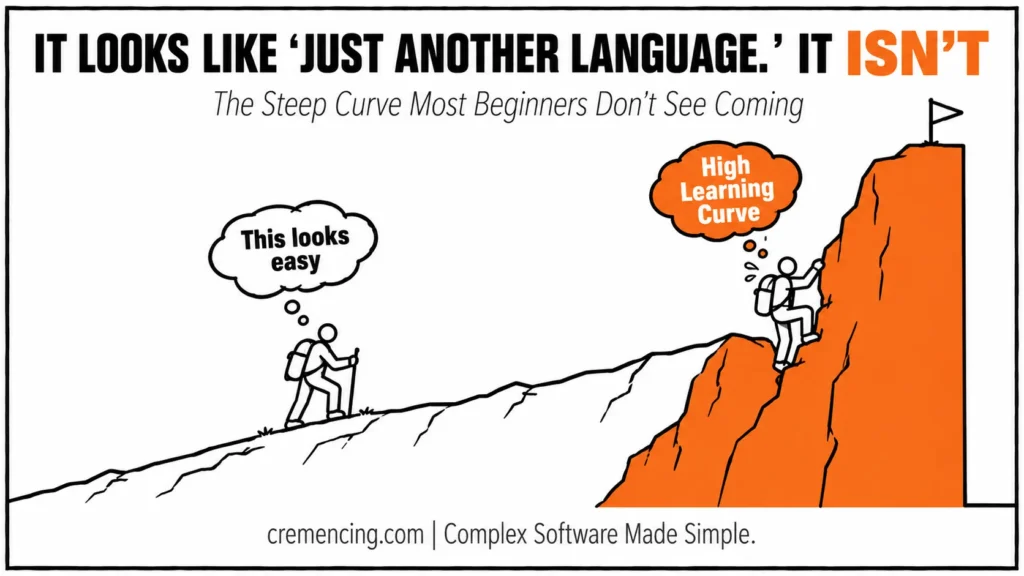 High learning curve for beginners.