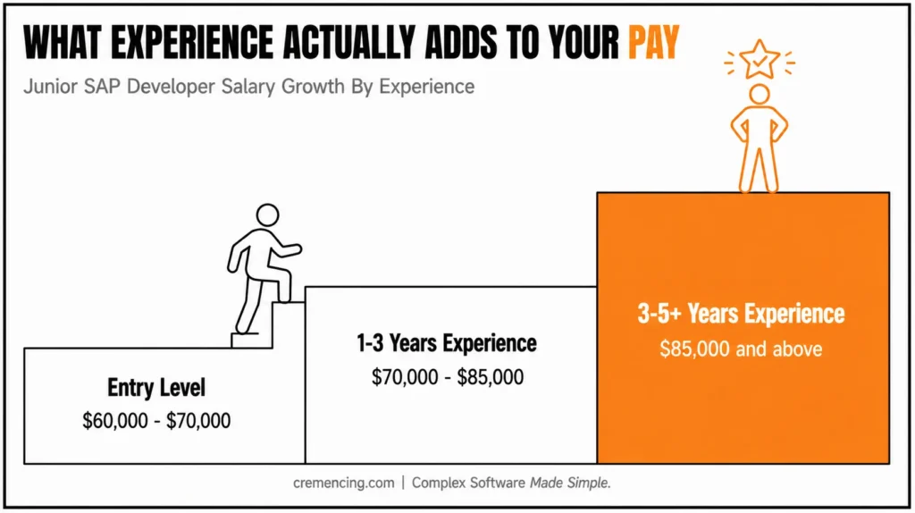 Junior SAP developer salary growth.