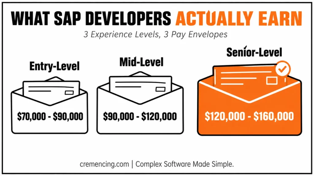 SAP developer experience pay tiers.