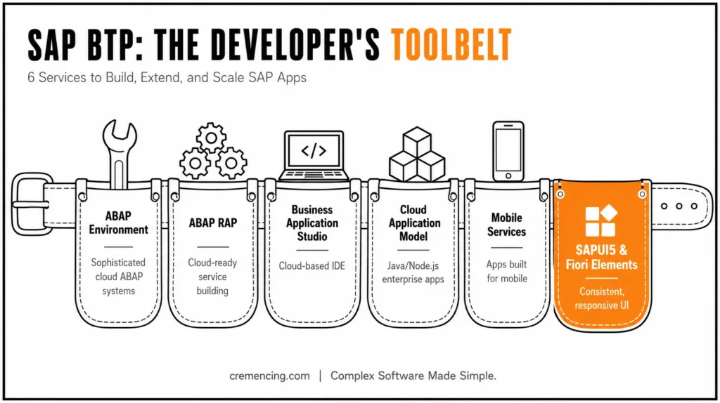 SAP BTP developer toolbelt services.