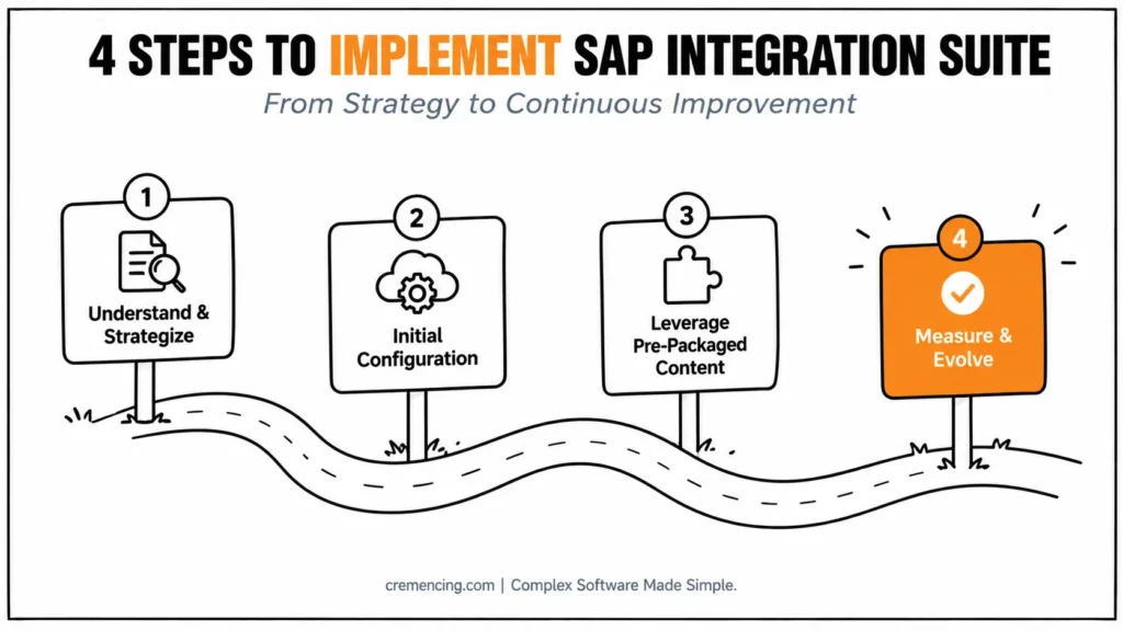 Four steps to implement integration suite.
