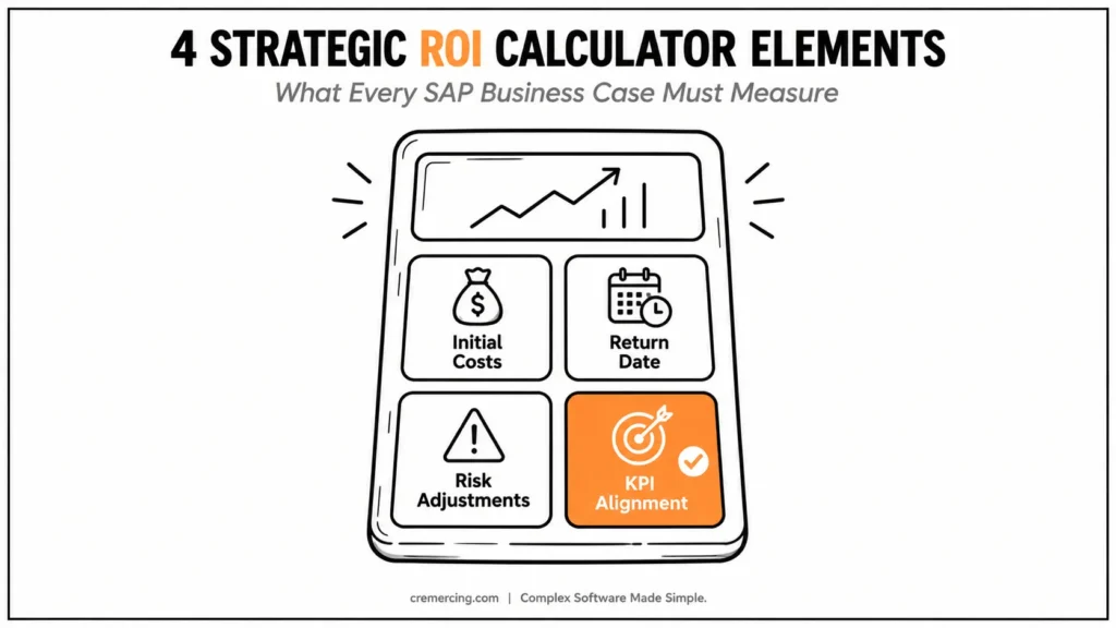 Four strategic ROI calculator elements.