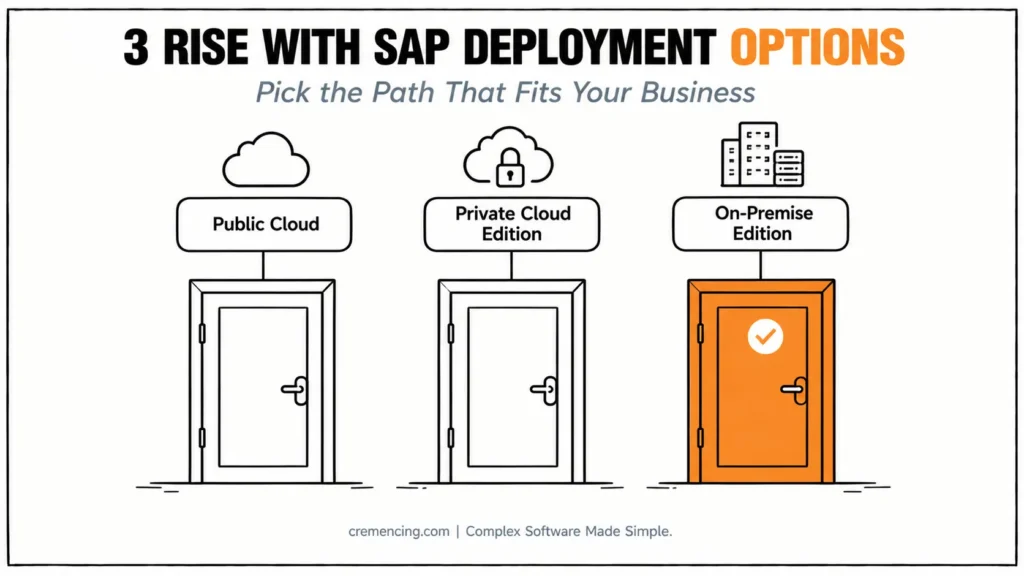 Three Rise with SAP deployment options.