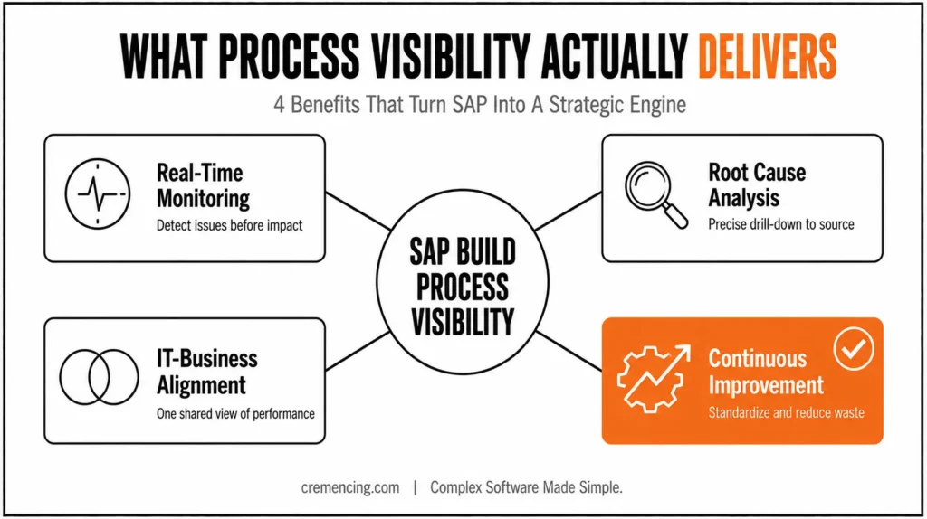 SAP Process Visibility benefits diagram