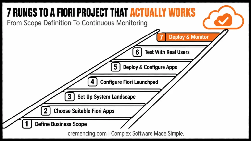 Seven ladder rungs for SAP Fiori project implementation workflow