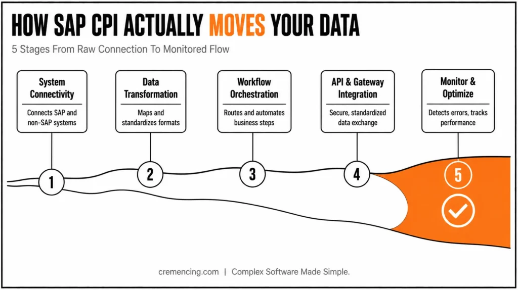 Five stages of SAP CPI data movement