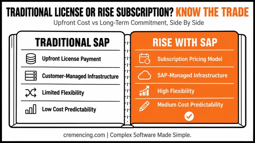 Book comparing traditional SAP vs RISE.