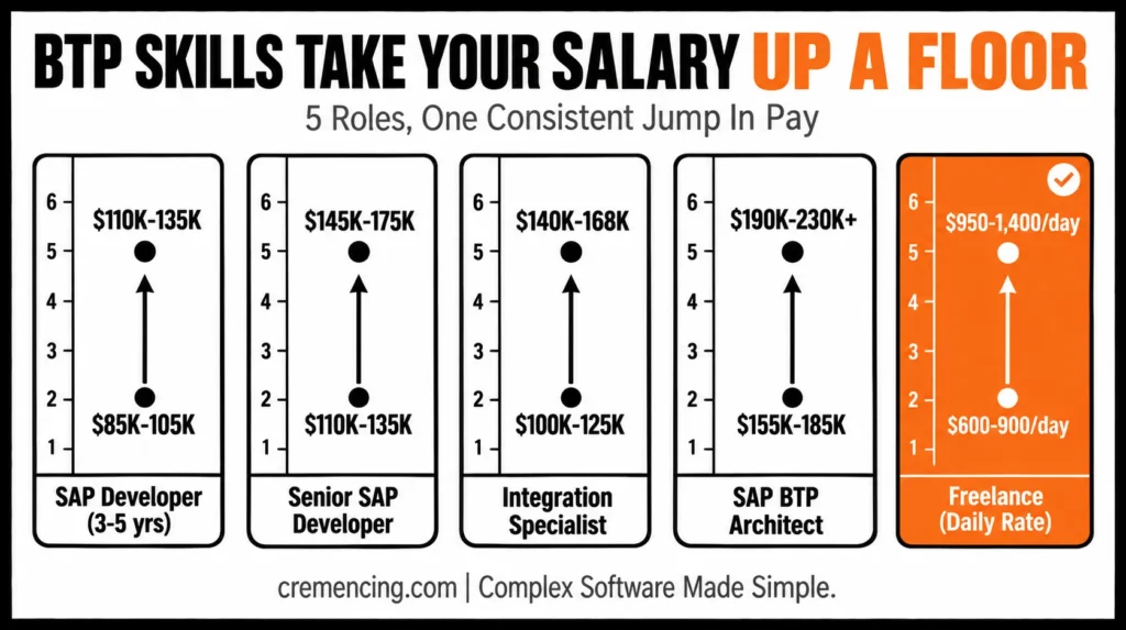 Five SAP roles salary increase with BTP skills chart