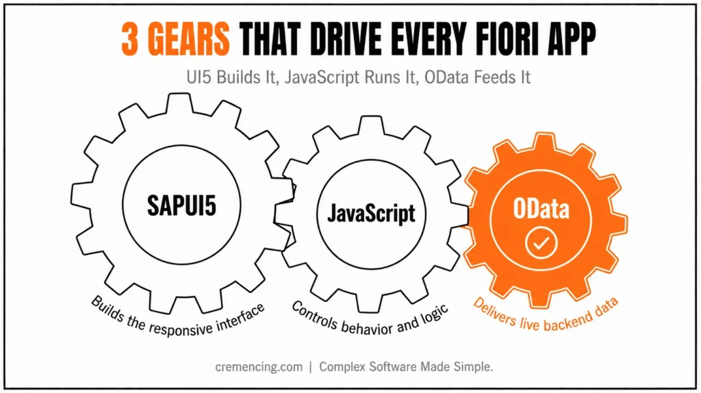 Three gears driving Fiori apps.