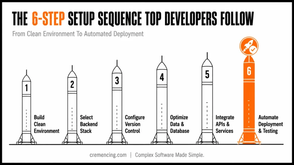 Six BTP setup sequence steps