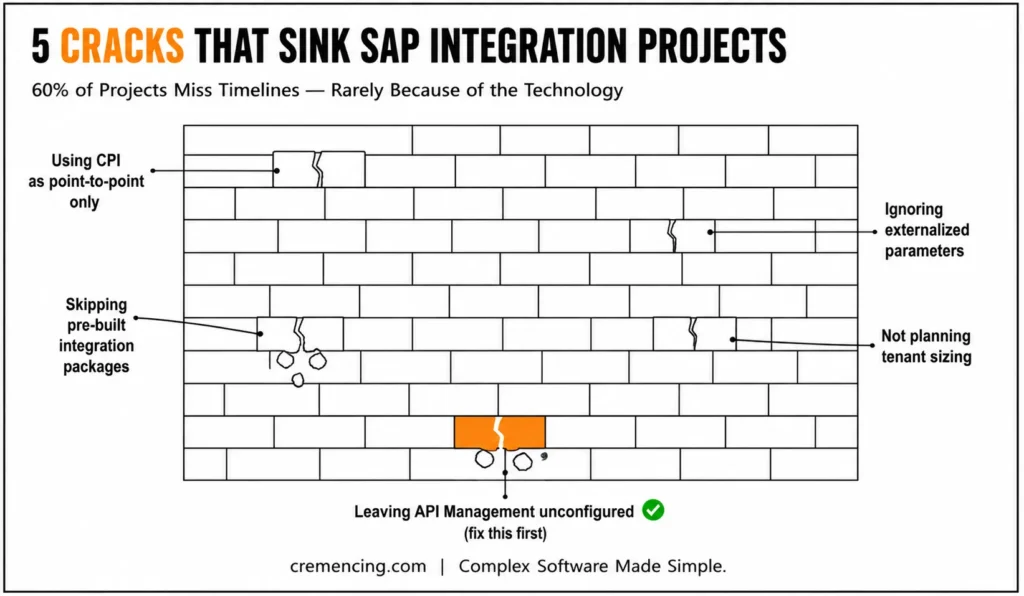 Brick wall depicting SAP integration risks