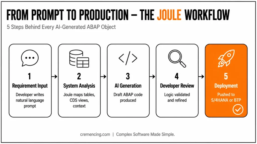 SAP Joule ABAP workflow diagram