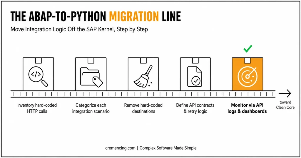 ABAP to Python clean core migration steps