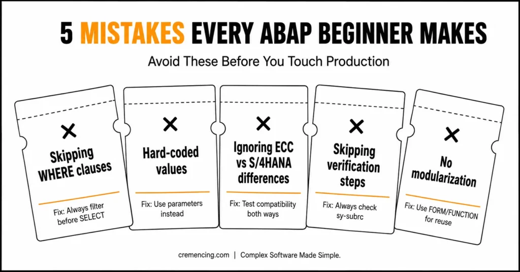 5 common ABAP beginner mistakes
