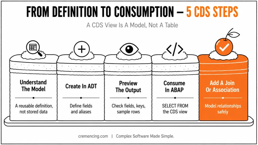 Five steps to create CDS views