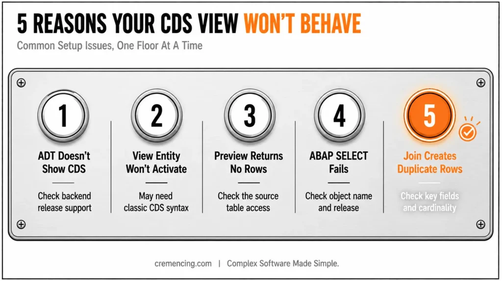 Five steps to create CDS views