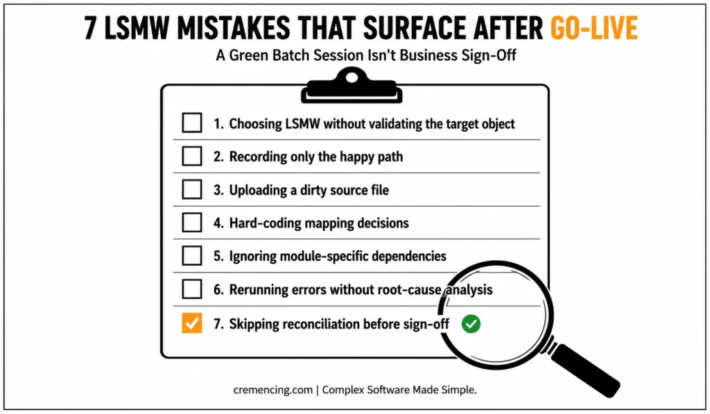 Seven LSMW mistakes that appear after go-live