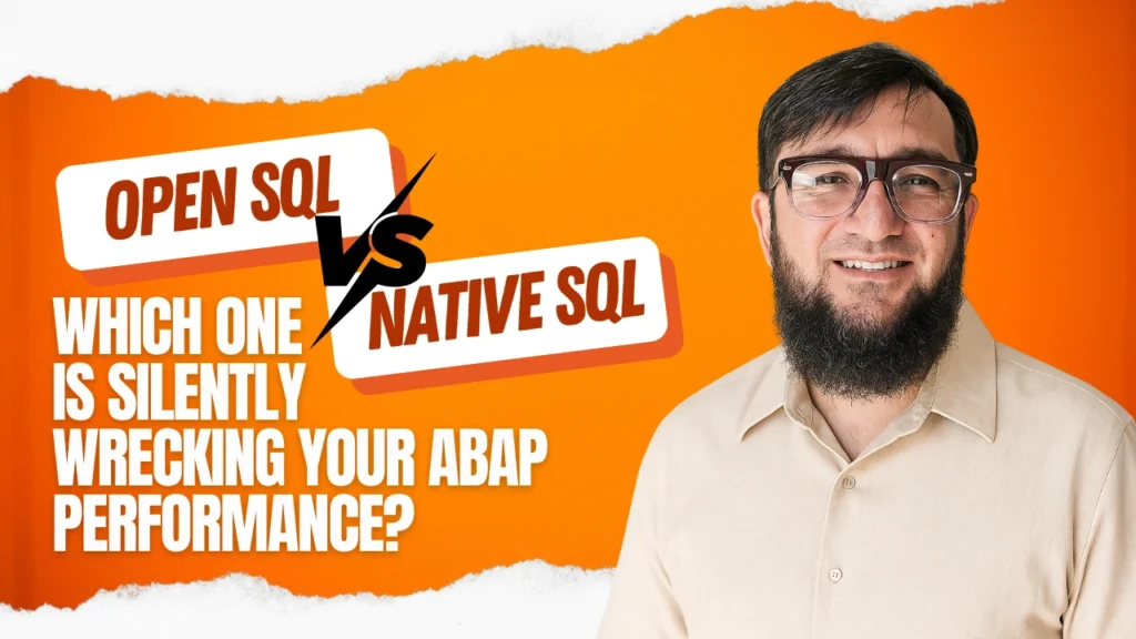 Open SQL vs Native SQL: Which One Is Silently Wrecking Your ABAP Performance?