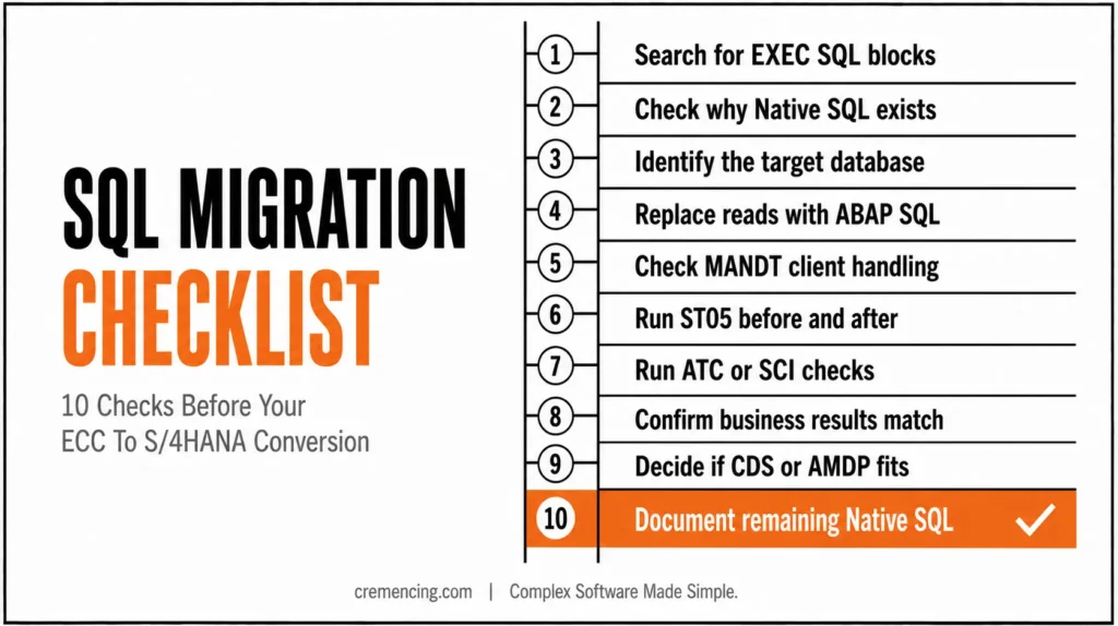 SQL migration checklist before conversion