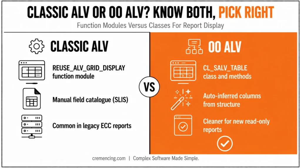 Classic ALV versus OO ALV.