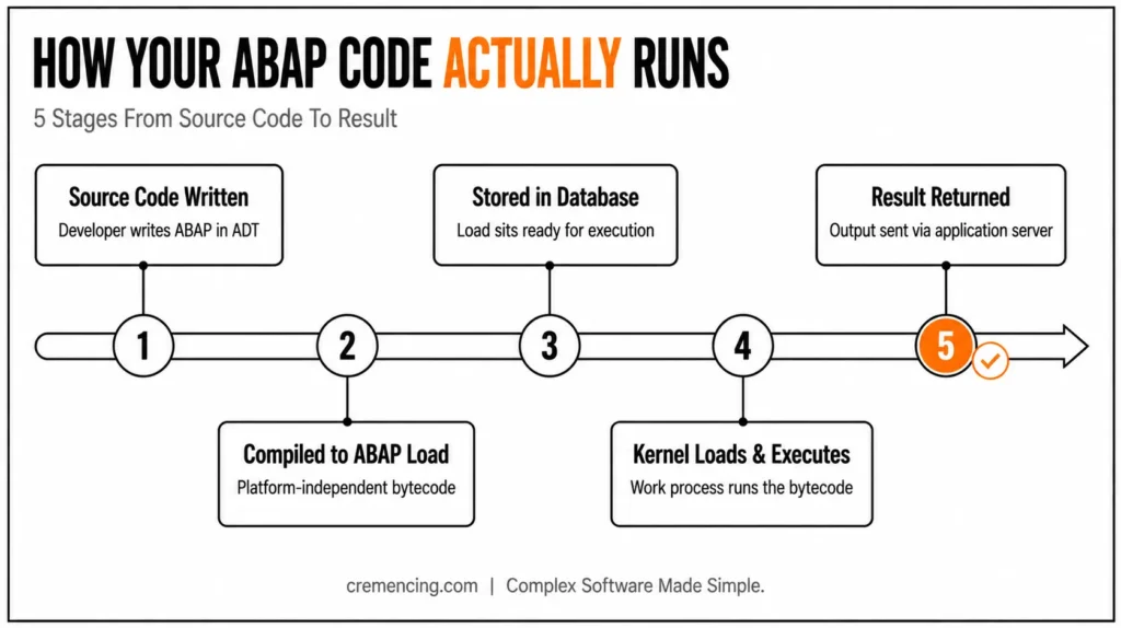 ABAP code execution stages diagram