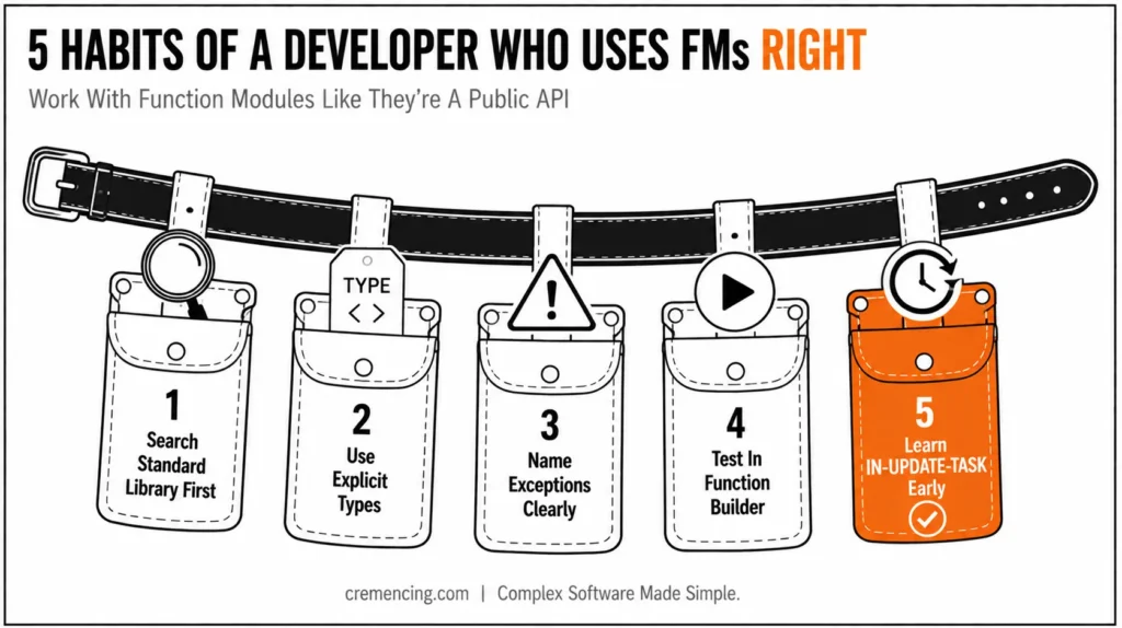 Five habits using function modules right.