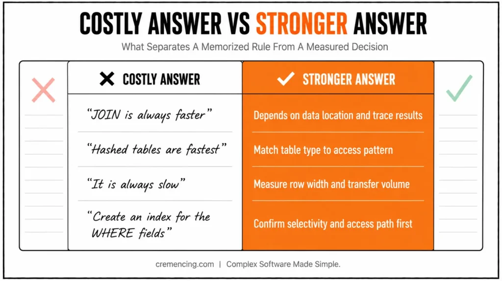 Comparison of costly answers versus stronger answers in ABAP performance