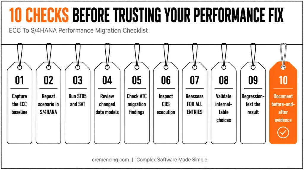 Ten checks before trusting your performance fix