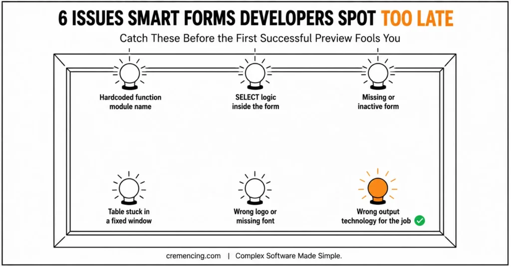 Six rollers representing Smart Forms printing process