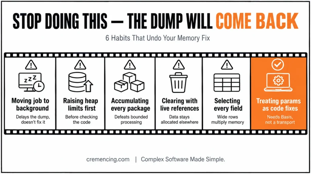 ABAP bad memory habits diagram