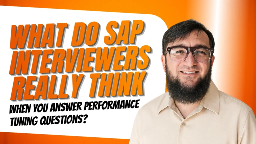 What Do SAP Interviewers Really Think When You Answer Performance Tuning Questions?