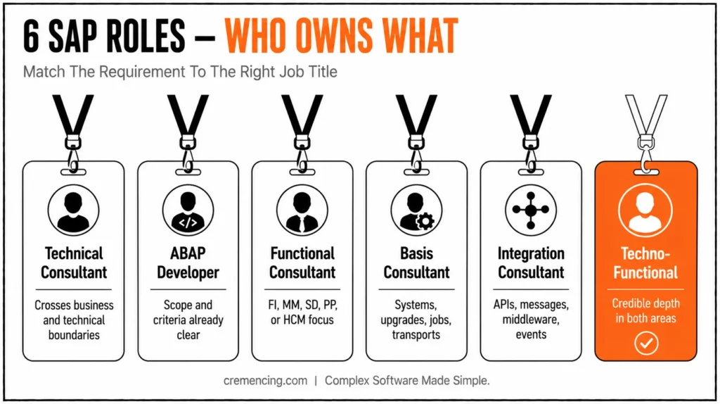 Six SAP role ownership categories