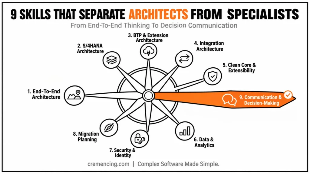Compass highlighting key SAP architect skills.