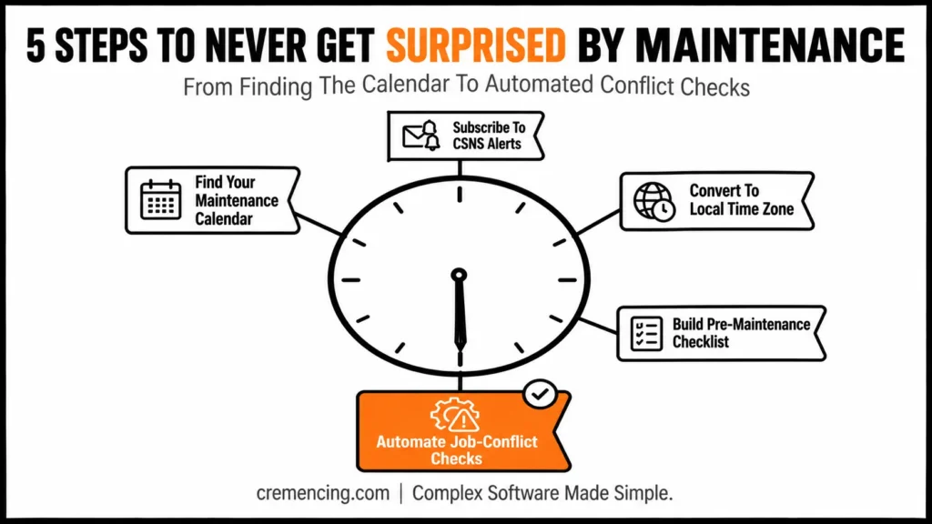 Five maintenance preparation steps clock